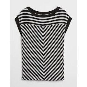Gap Black & White Stripe Knit Short Sleeve Tee Size S